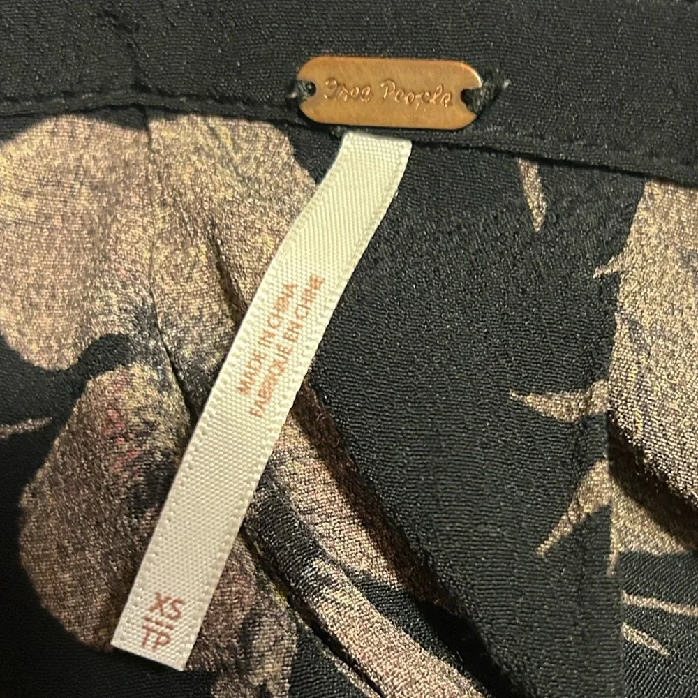 Free People Black and Gold Long Sleeve Shirt Dress - Picture 5 of 5